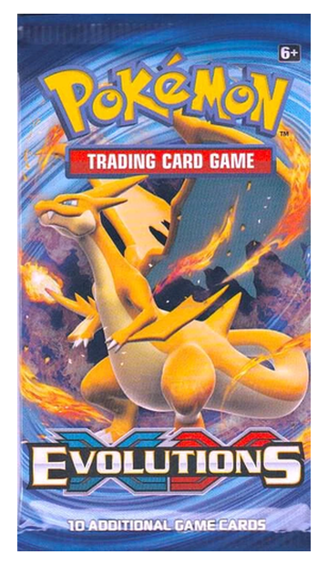 Pokémon XY Evolutions booster pack — example of a possible pack