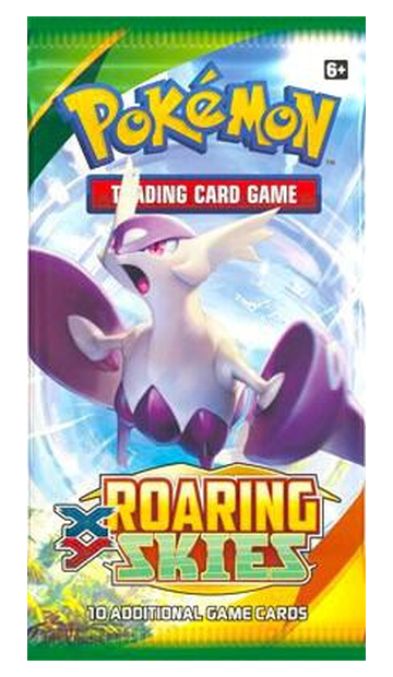 Pokémon Roaring Skies booster pack — example of a possible pack