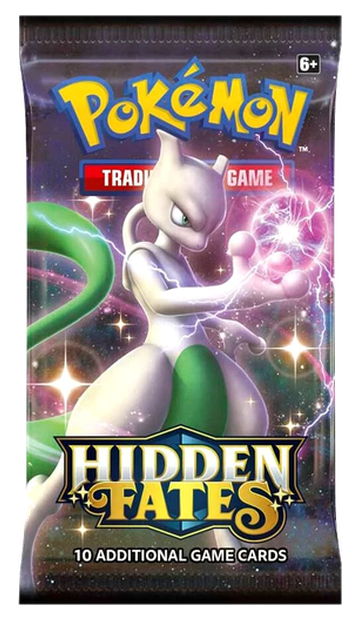 Pokémon Hidden Fates booster pack — example of a possible pack