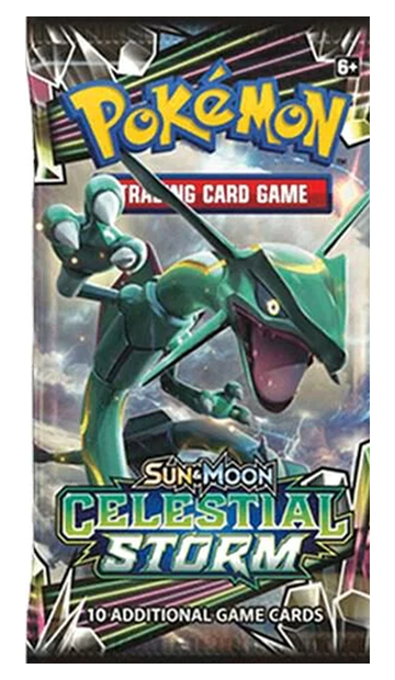 Pokémon Celestial Storm booster pack — example of a possible pack
