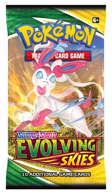 Pokémon Evolving Skies booster pack — example of a possible pack